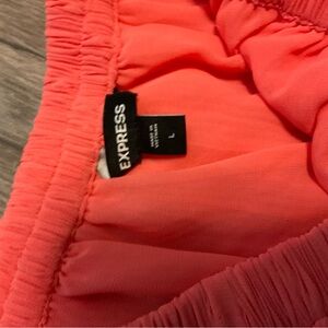 Express - off shoulder ruffle Coral blouse